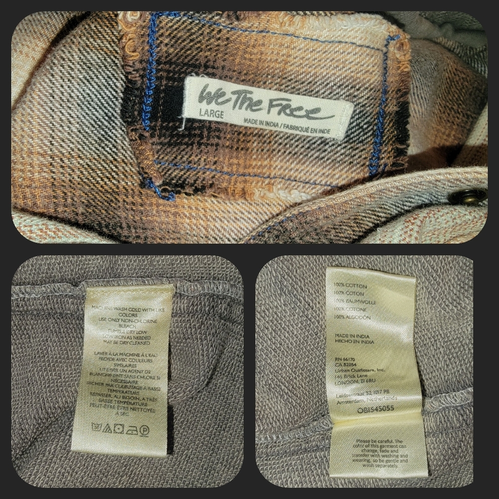 We The Free People BLUE RIDGE Mixed Plaid + Media Hoodie Hooded Jacket Shacket - Picture 16 of 16